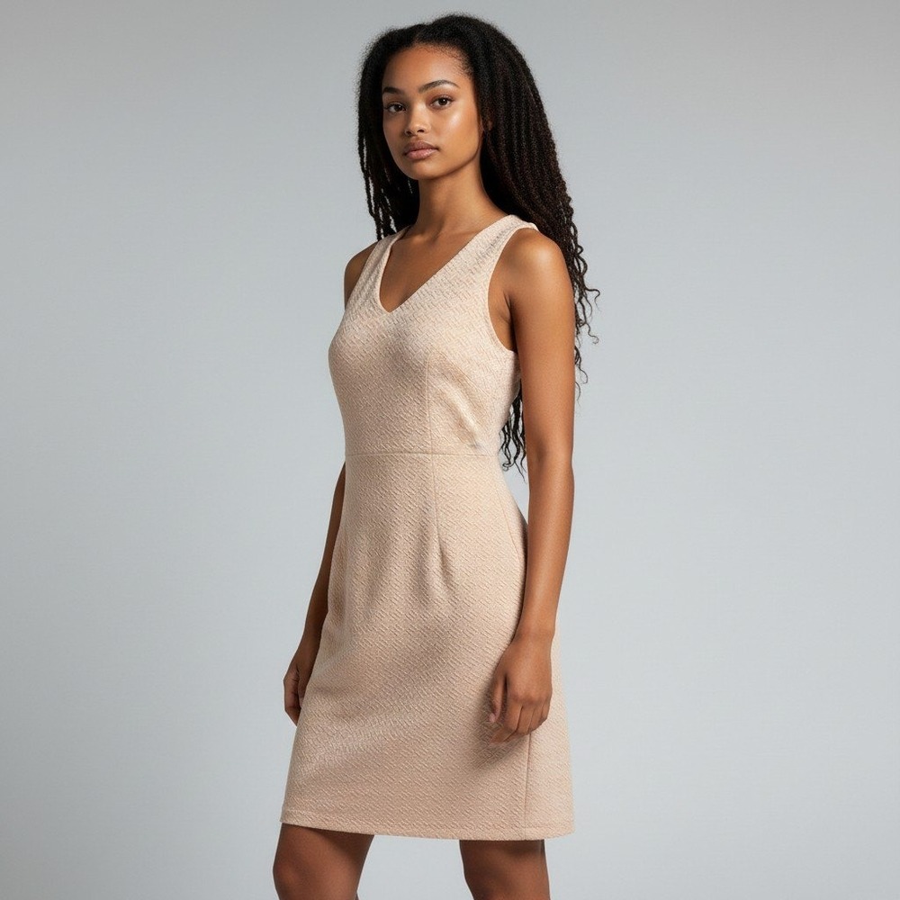 ASTR the Label Mini Dress M Blush Pink Textured V-Neck Cutout Back ADR92954